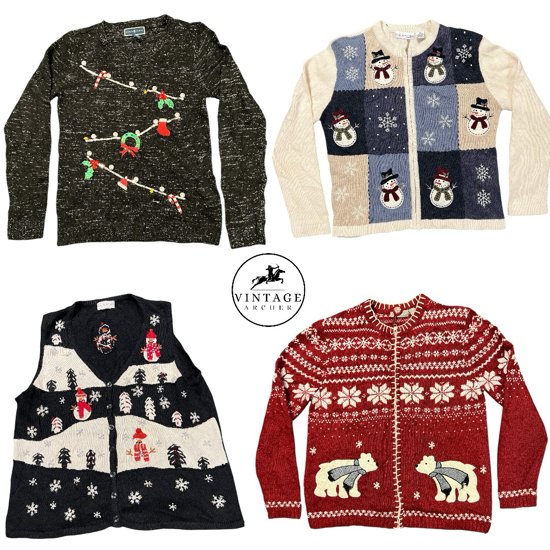 Maglioni e Cardigan di Natale Vintage: 10 Pz (S-2)