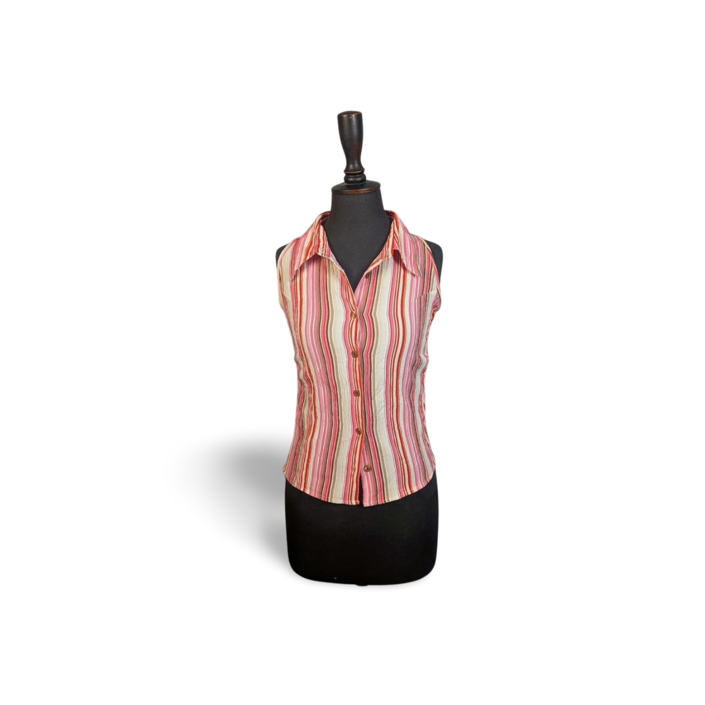 UPCYCLED SLEEVE LESS RETRO SHIRT