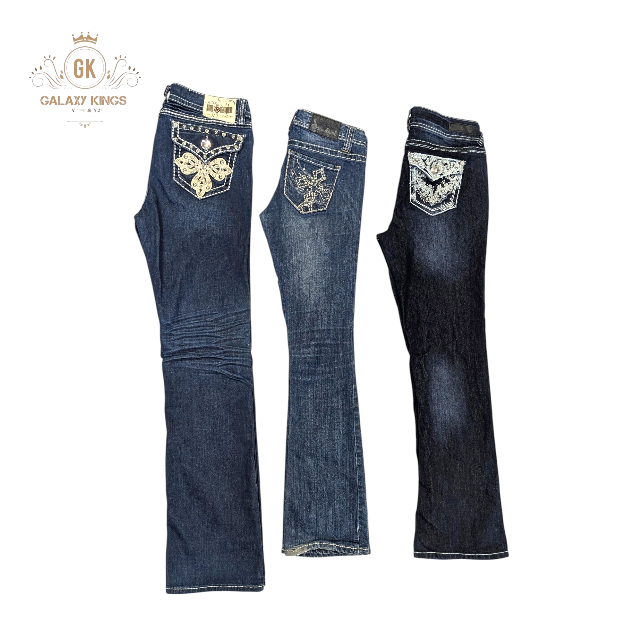 Y2K Embroidered And Embellished Flare jeans