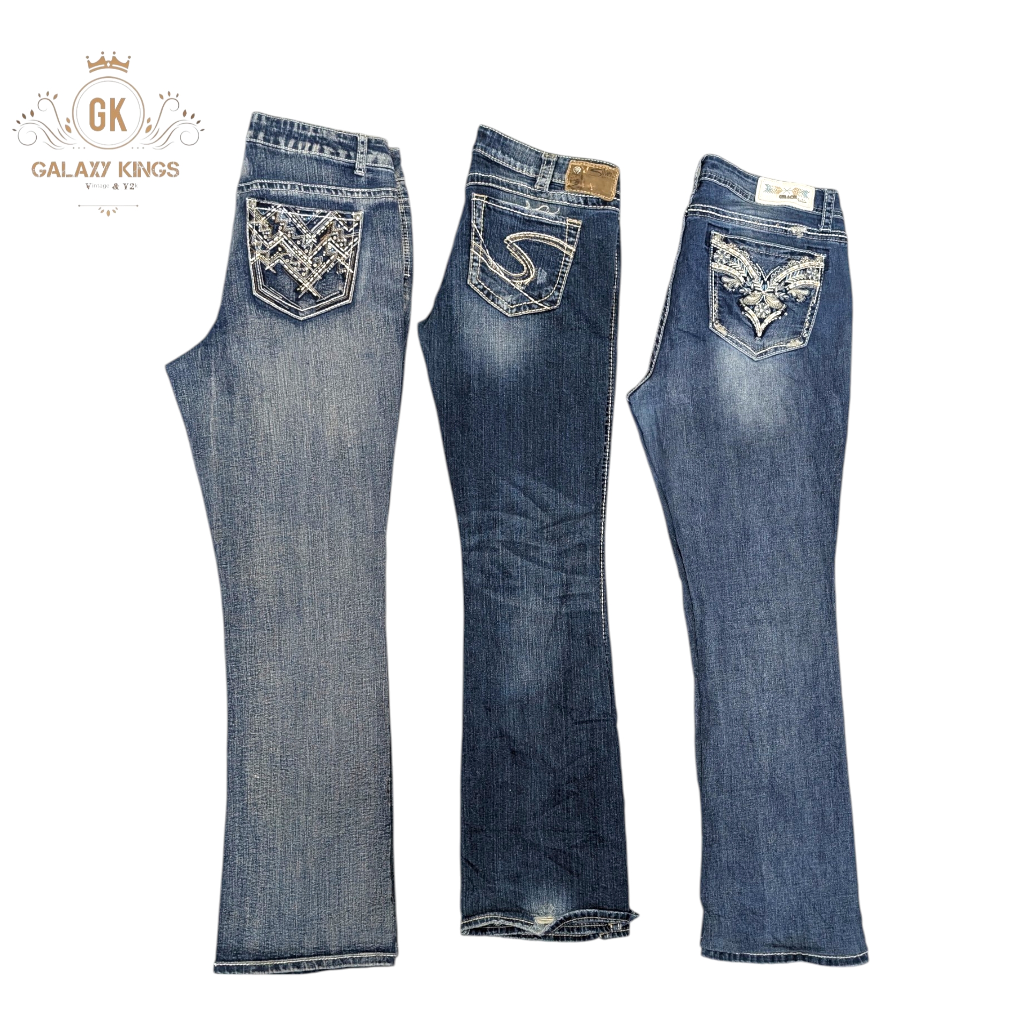 Y2K Embroidered And Embellished Flare jeans