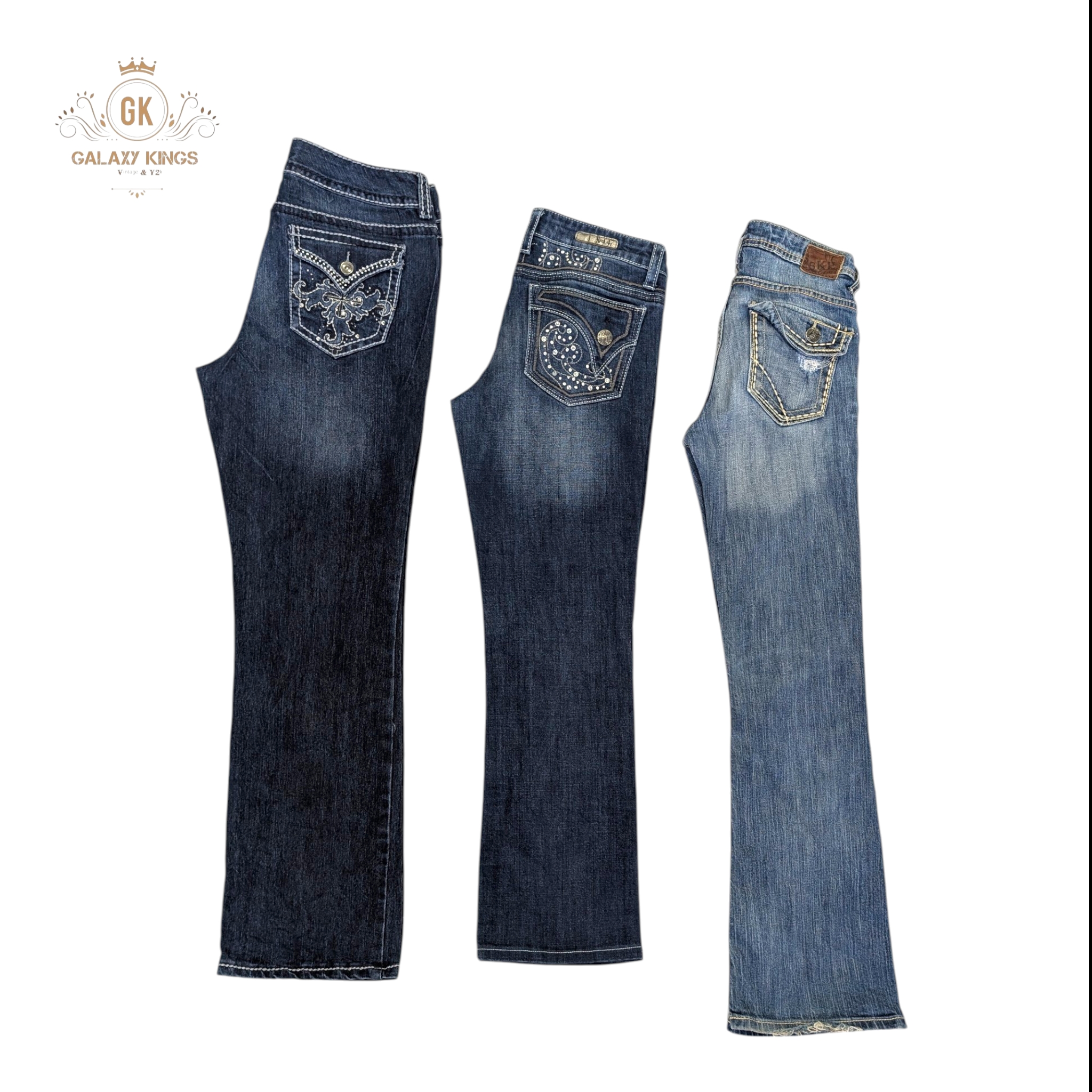 Y2K Embroidered And Embellished Flare Jeans