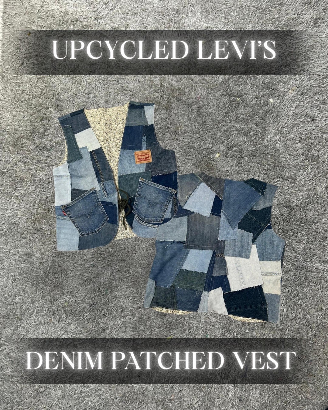 Upcycled Levi's Denim Patchwork Vest