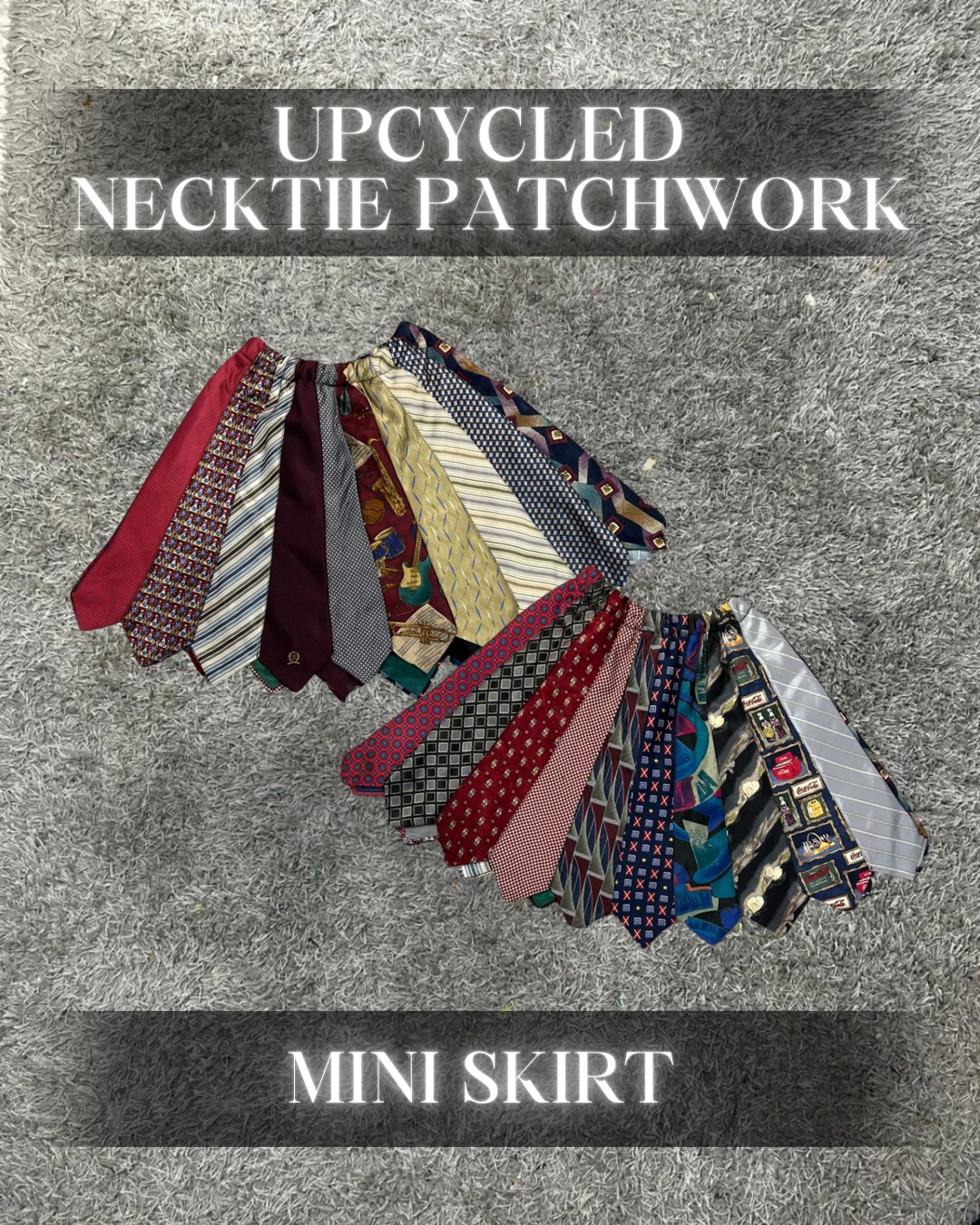 Upcycled Necktie Patchwork Mini Skirt