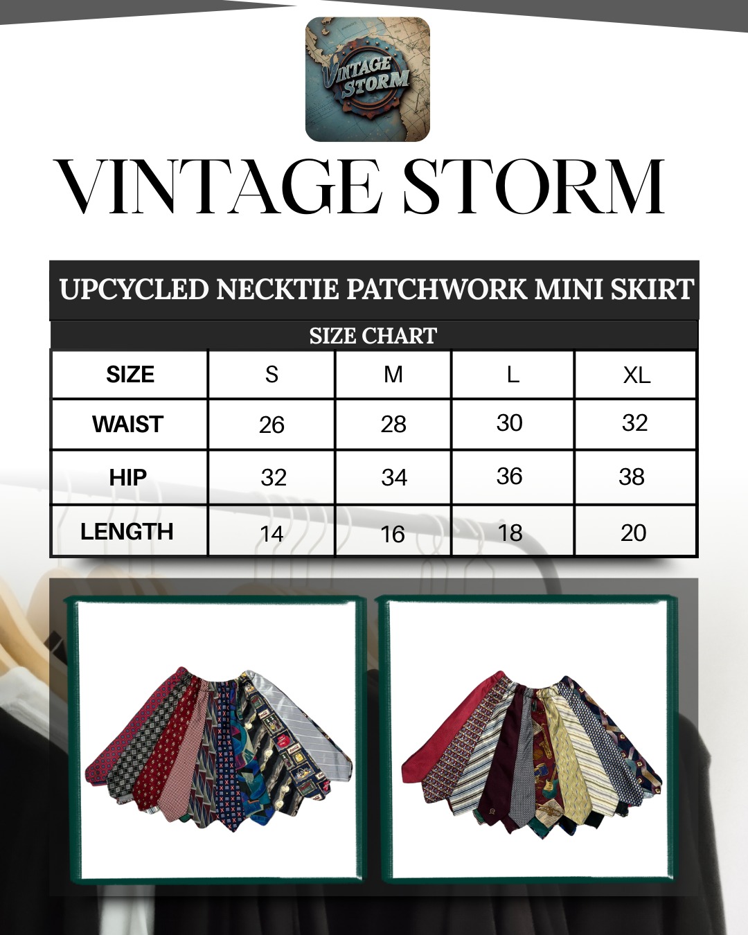 Upcycled Necktie Patchwork Mini Skirt