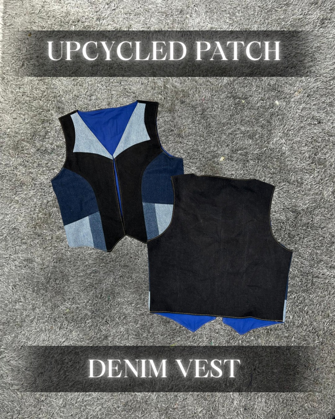 Upcycled Denim Patchwork Vests