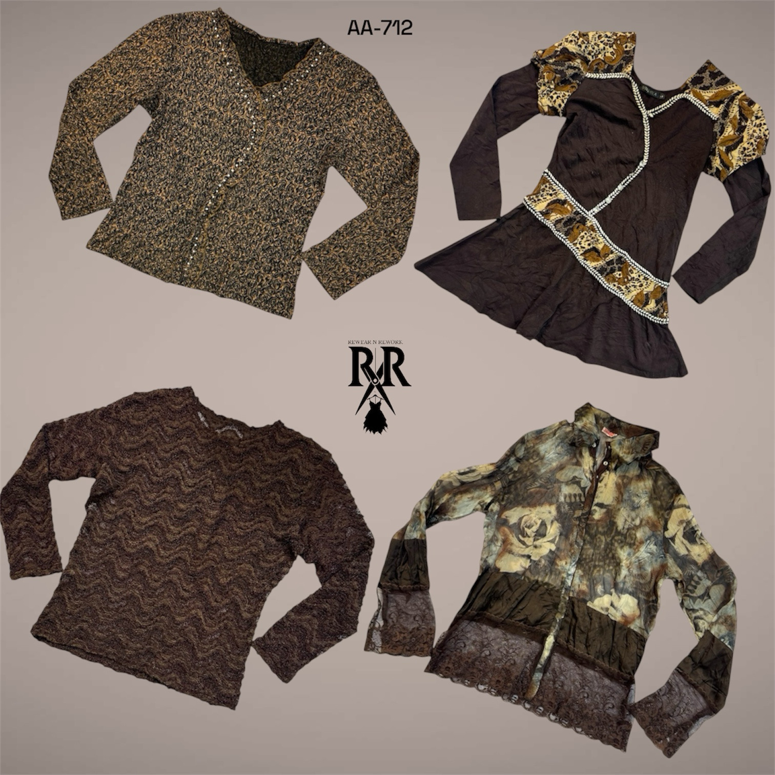 Y2K Earthy Tone Mix Full Sleeve Tops (AA-712)