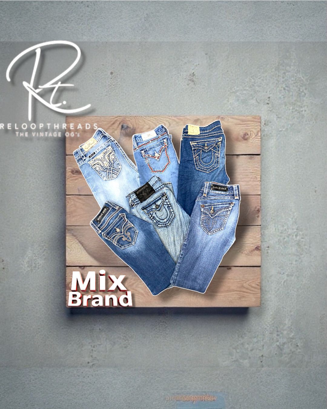 RT 1432 Mix Brand Boot Cut Jeans