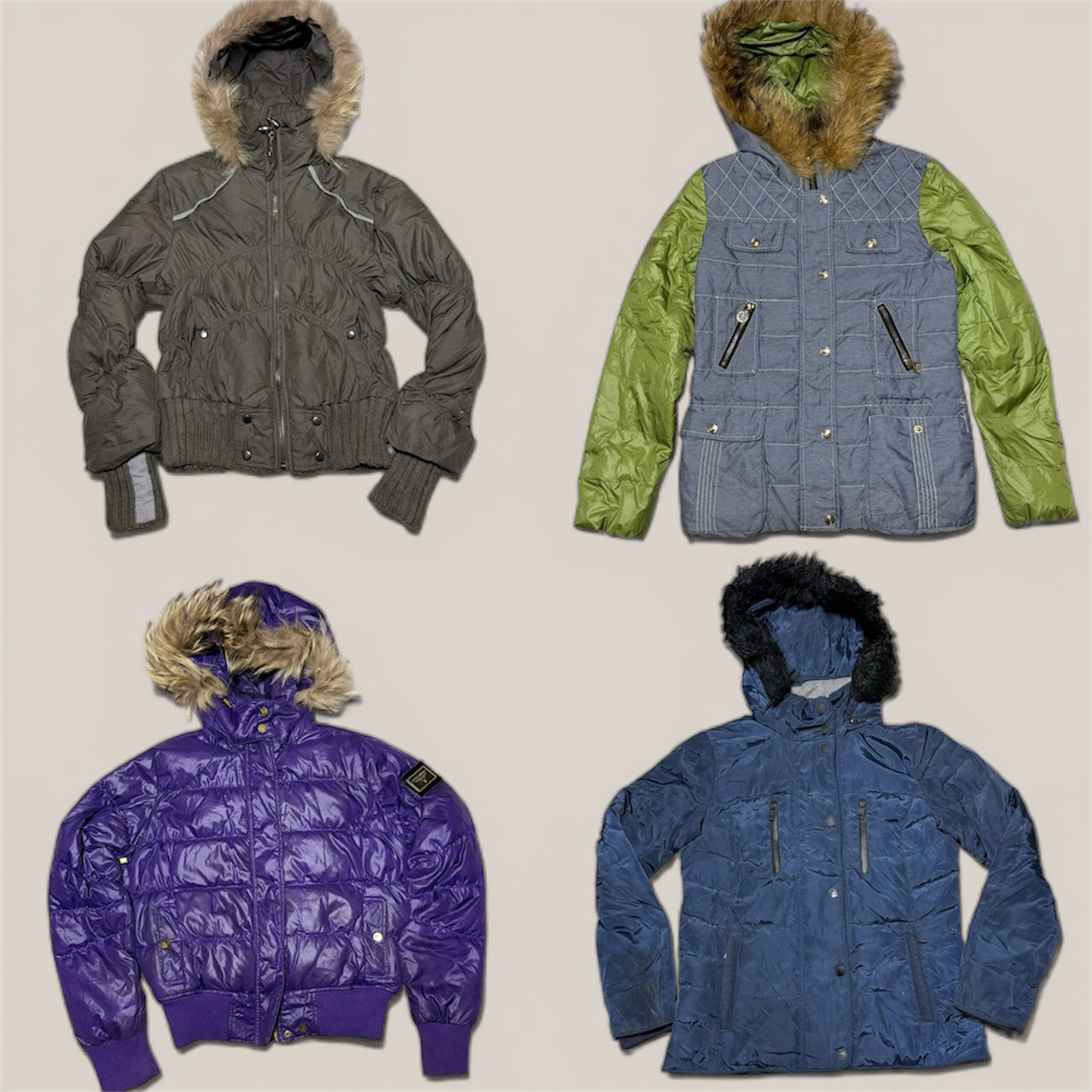 Fur Trim Puffers Jackets