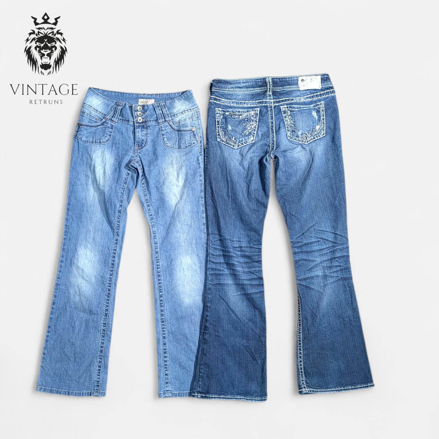 Y2K Embellished And Embroidered Flare Jeans