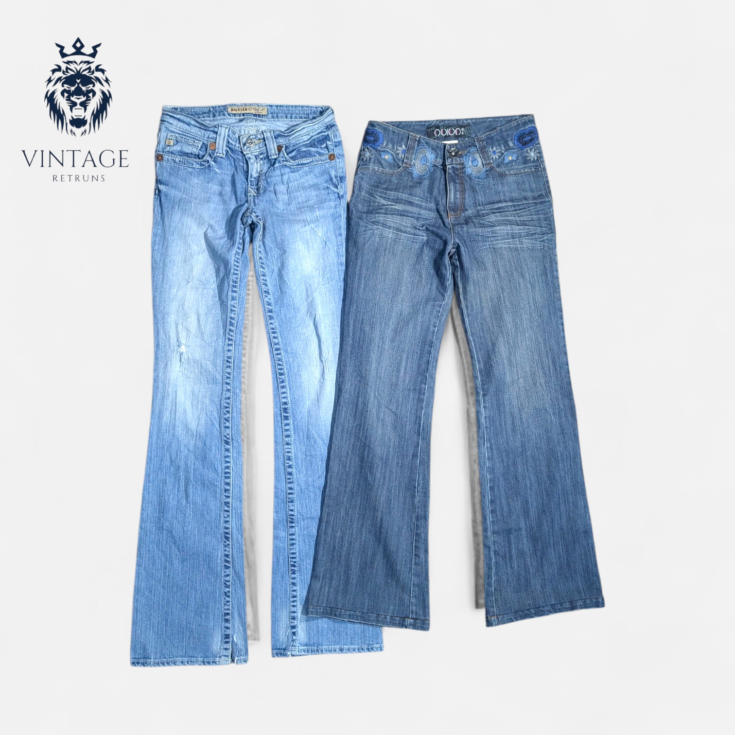 Y2K Embellished And Embroidered Flare Jeans