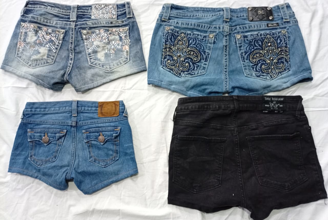 CR6910 Upcycled Miss Me & True Religion Shorts