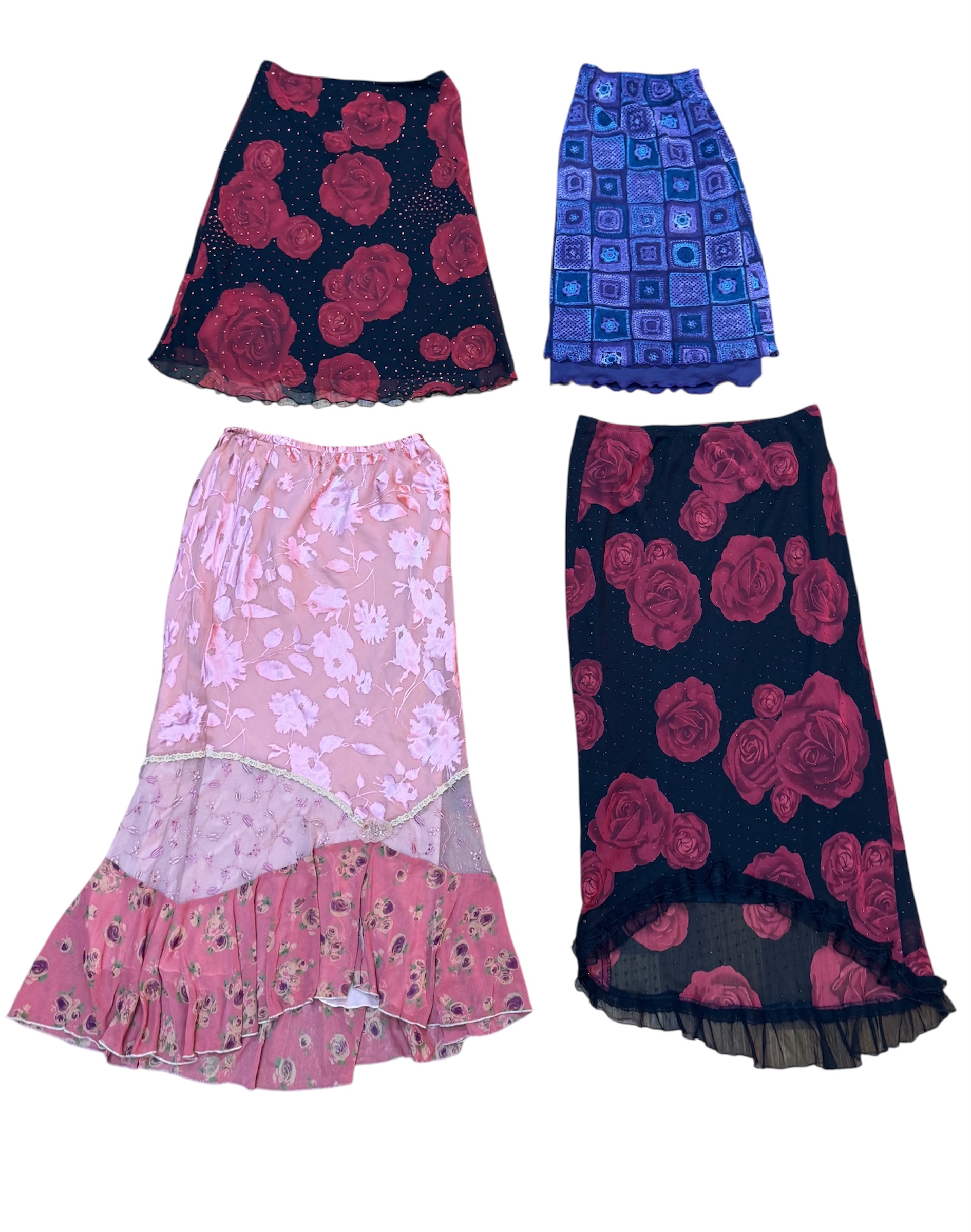 Y2K poly Mesh skirts At 593