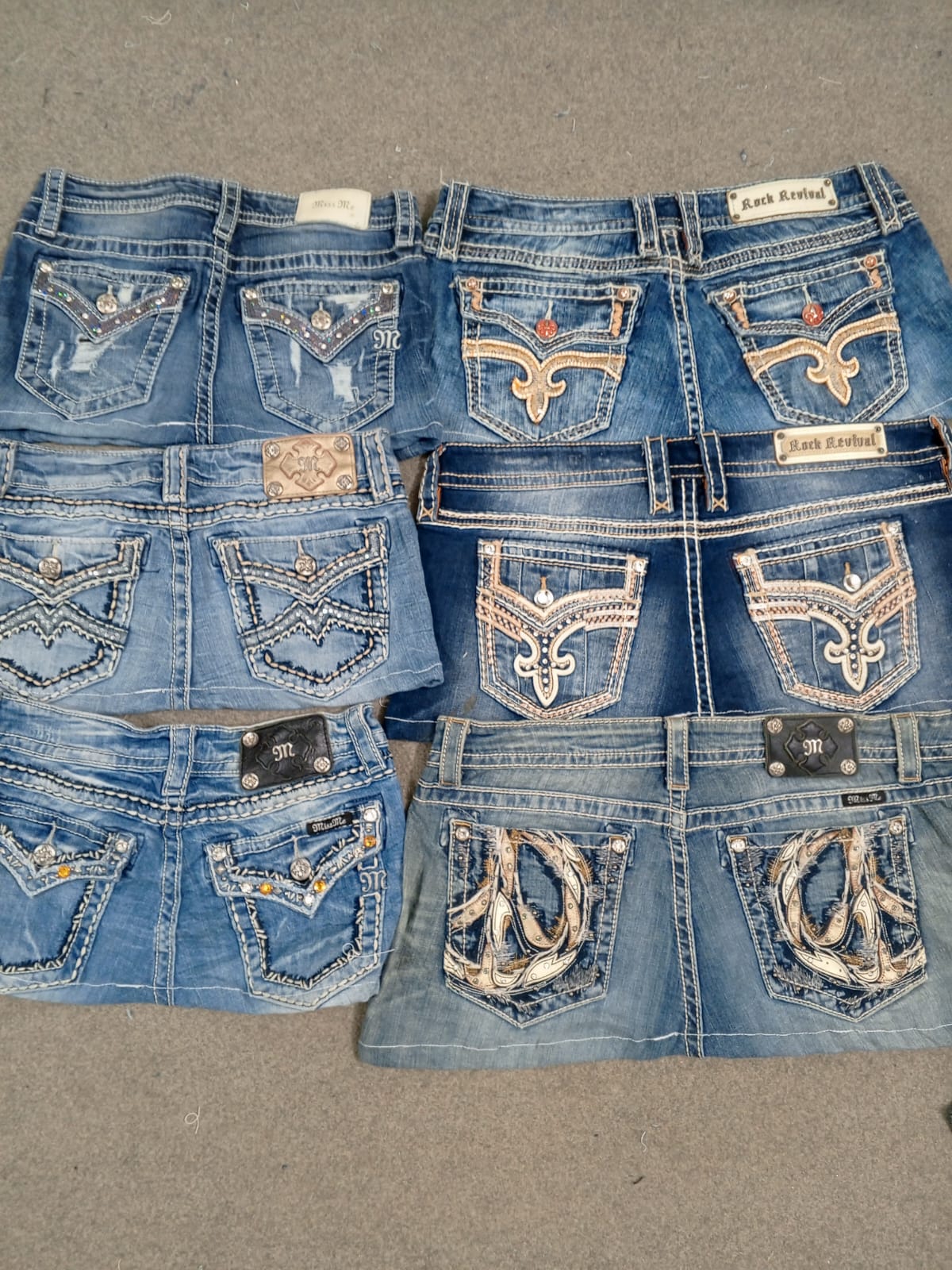 HD1382 Ladies Upcycled Branded Denim Micro Mini Sk..