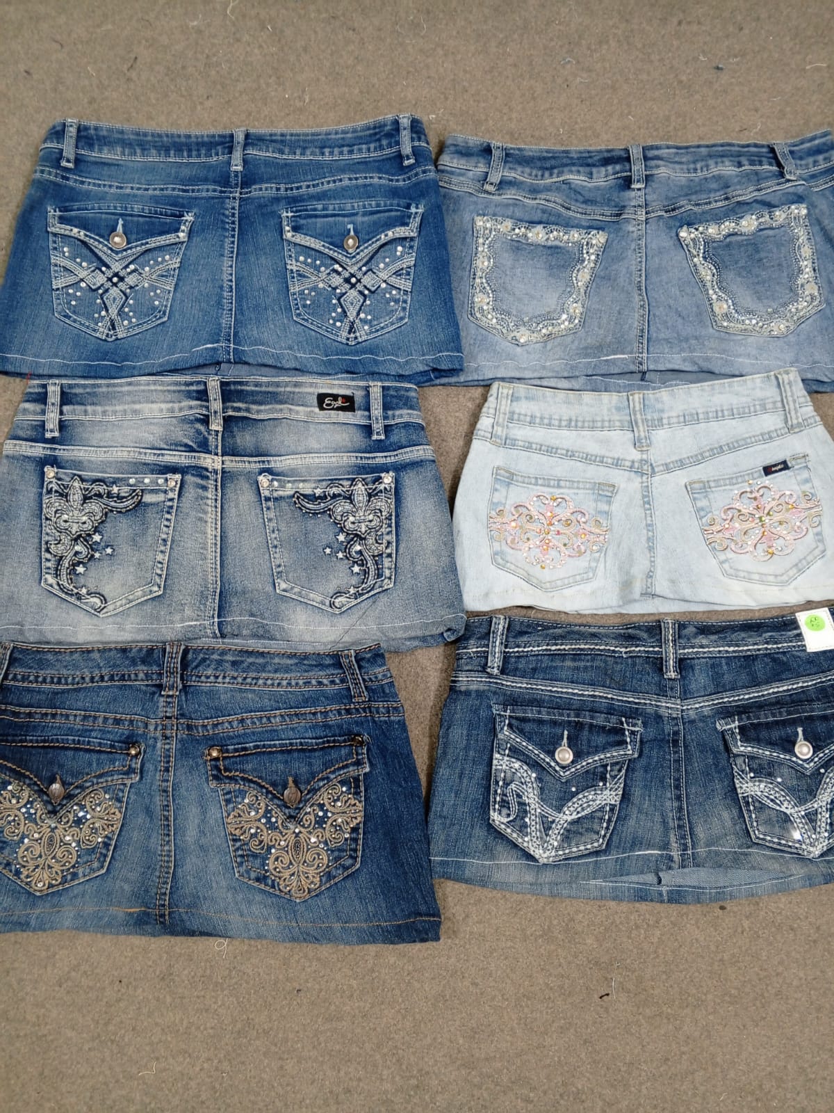 HD1381 Ladies Upcycled Y2K Embellished Denim Micro..