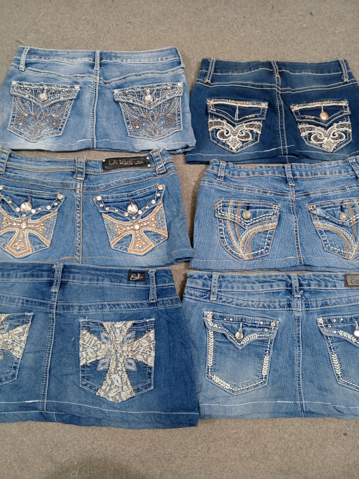 HD1380 Ladies Upcycled Y2K Embellished Denim Micro..