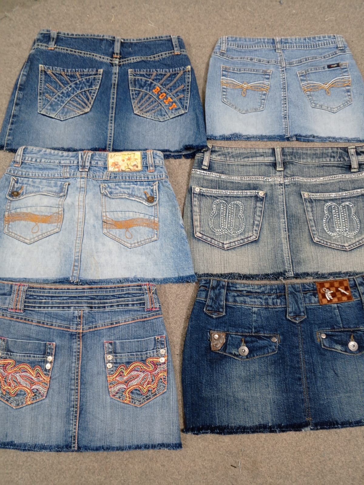 HD1379 Ladies Upcycled Y2K Embellished Denim Micro..