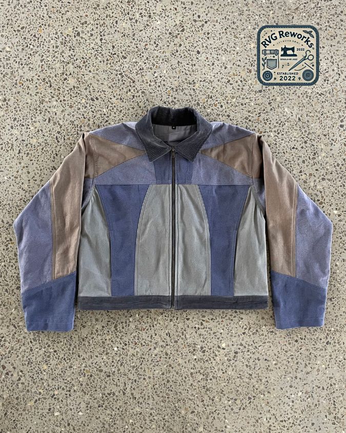 Upcycled carhartt mashup cropped jacket