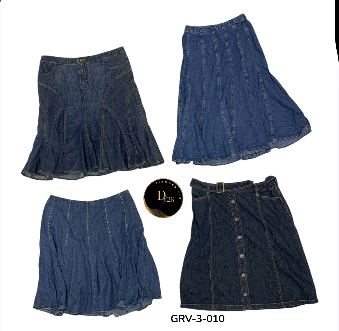 Retro Denim Skirt – Classic Y2K Style for Women (G..