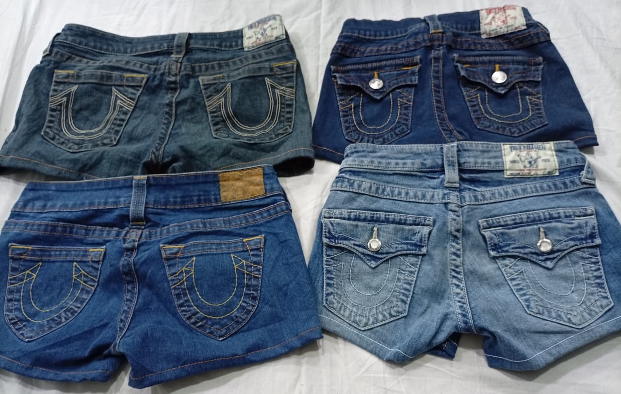 CR6929 Upcycled True Religion Shorts