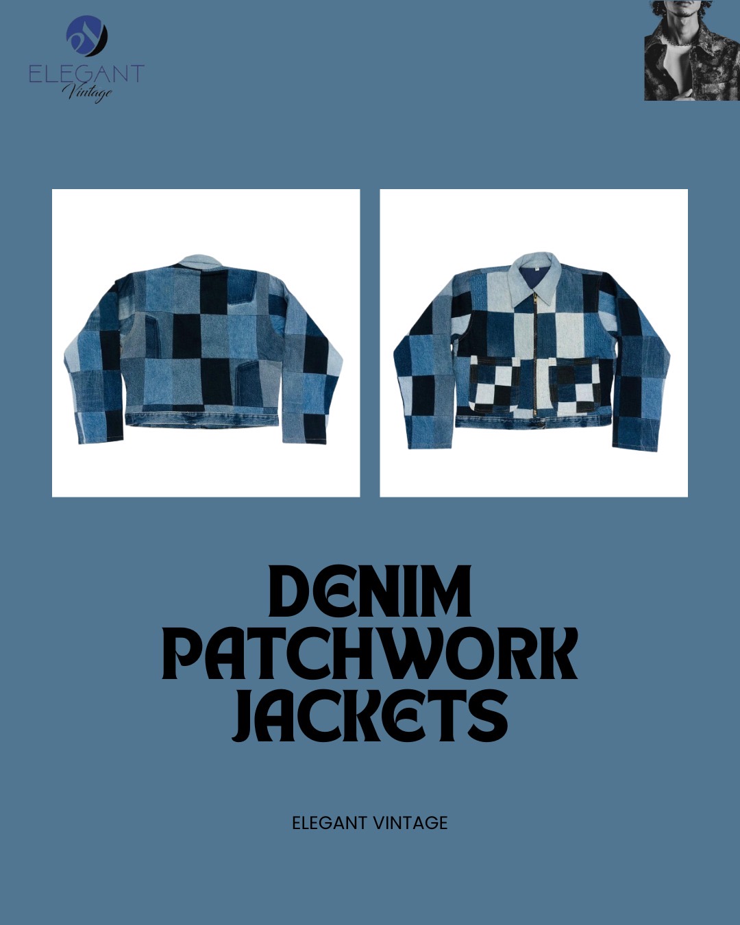 UPCYCLED Denim Patchwork Jackets - EVR0106