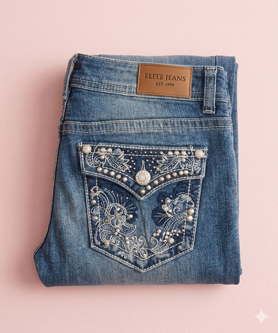 Y2K Embellished Jeans - [T1-048]