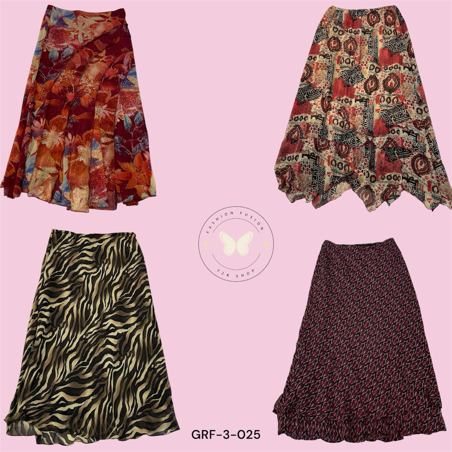 Ladies Printed Poly Skirt – Soft Fabric Everyday W..