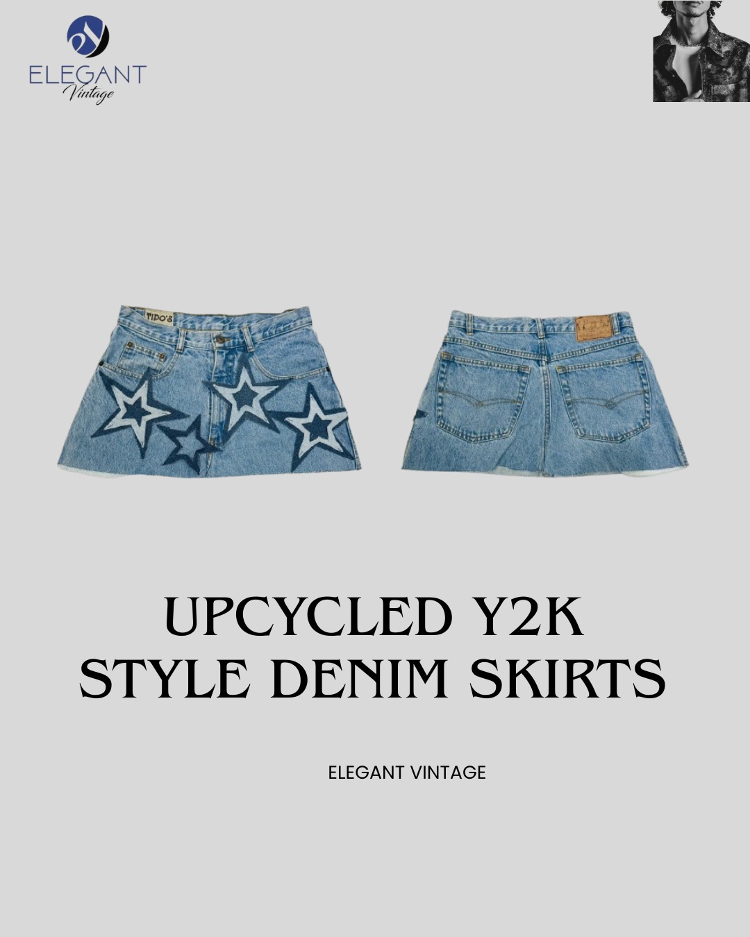 UPCYCLED Y2K Style Denim Skirts- EVR0168