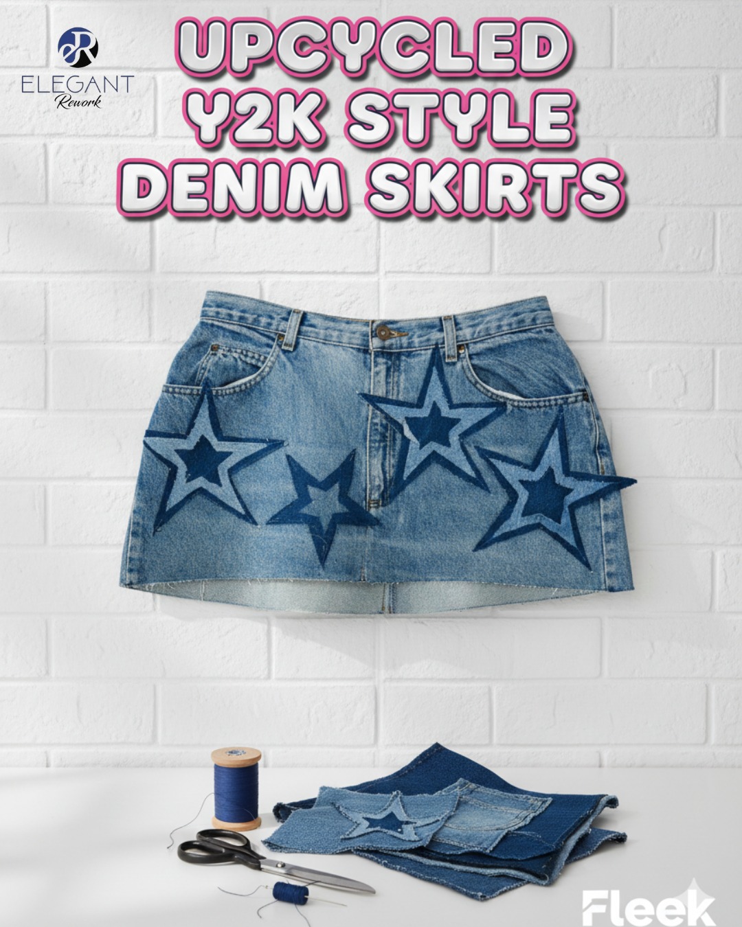 UPCYCLED Y2K Style Denim Skirts - EVR0169