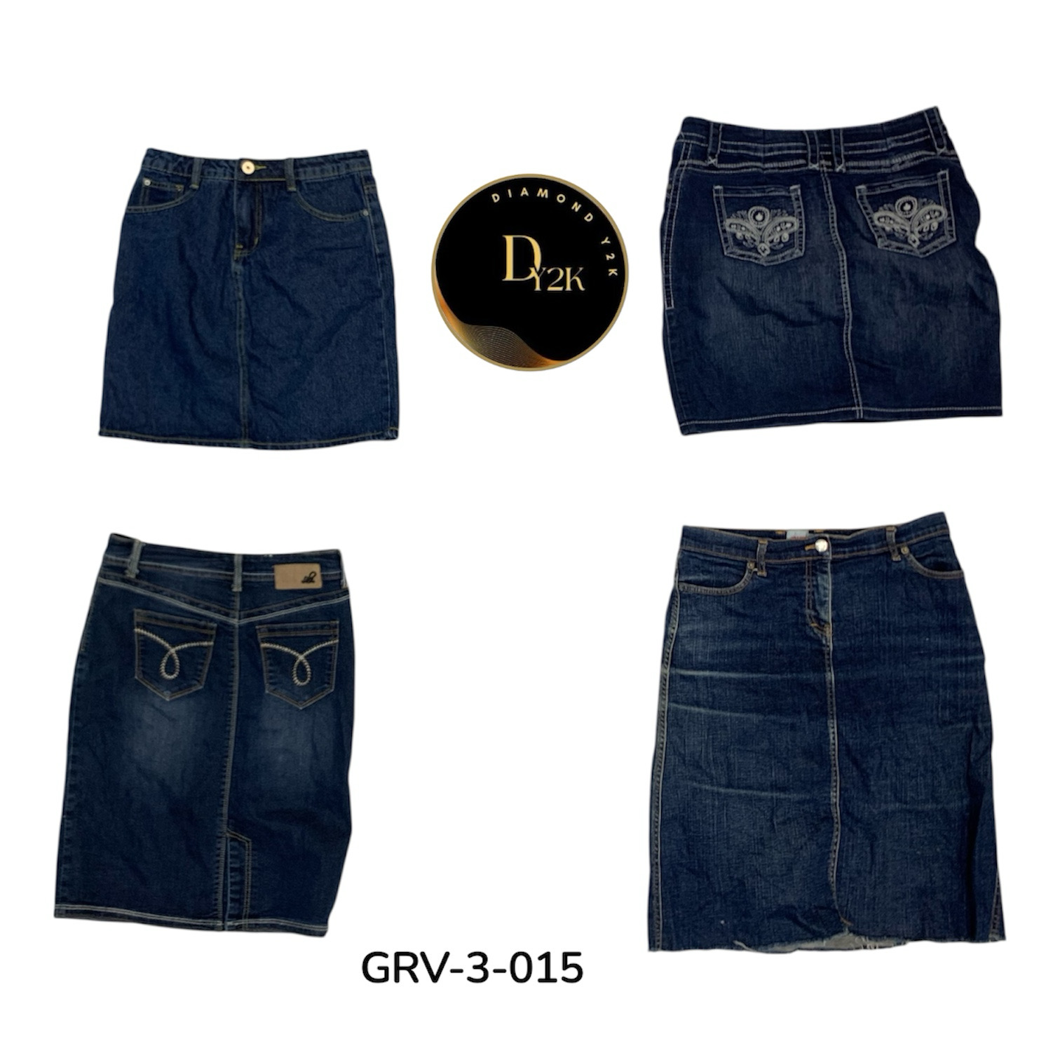 Y2K Denim Mini Skirt – Retro Low Rise 2000s Fashio..