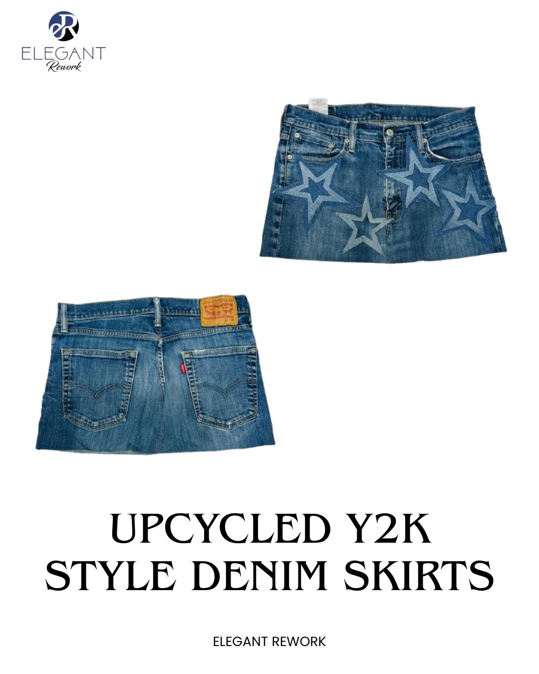 UPCYCLED Y2K Style Denim Skirts - EVR0171
