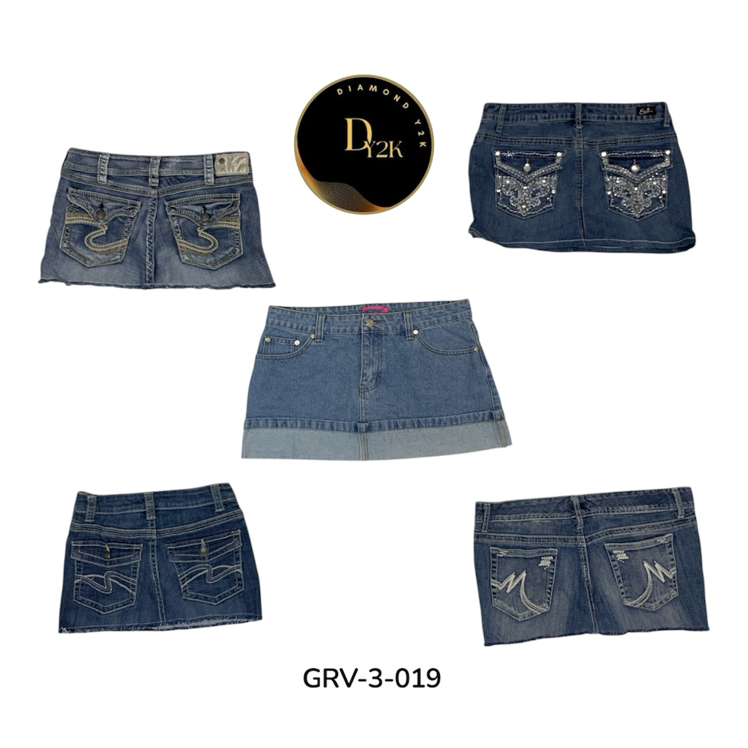 Y2k denim mini skirt (GRV-3-019)