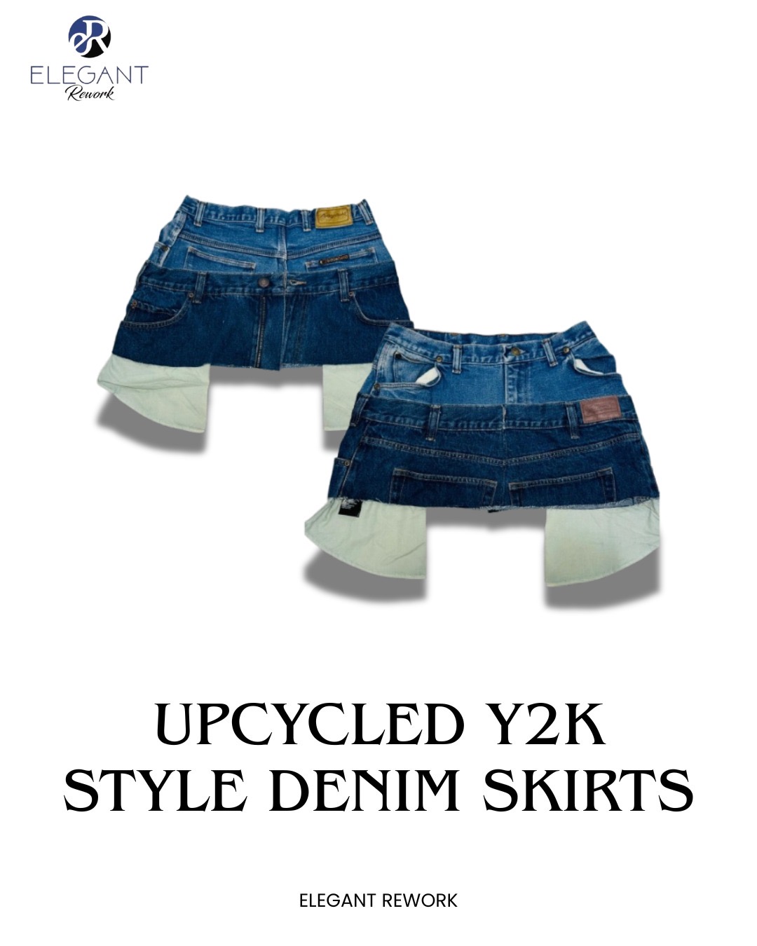 UPCYCLED Y2K Style Denim Skirts - EVR0177