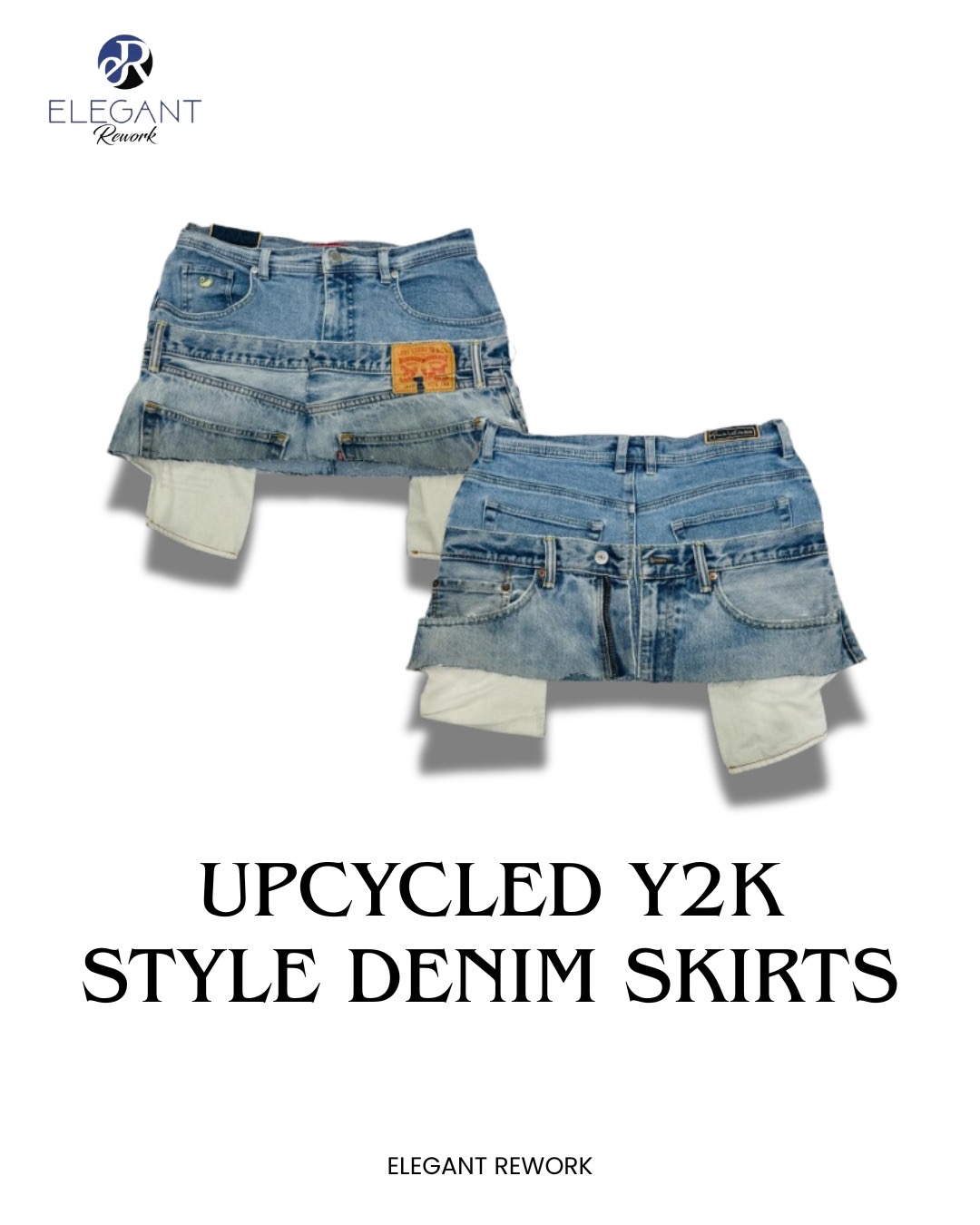 UPCYCLED Y2K Style Denim Skirts - EVR0179