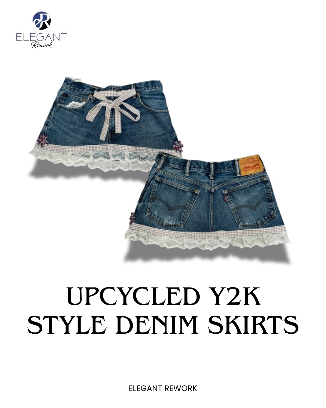 UPCYCLED Y2K Style Denim Skirts - EVR0180