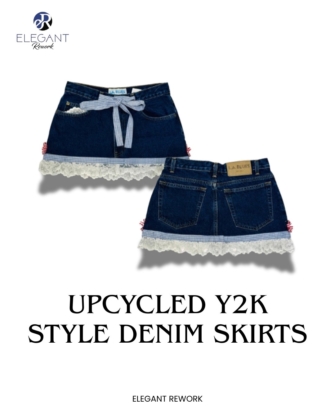 UPCYCLED Y2K Style Denim Skirts - EVR0181