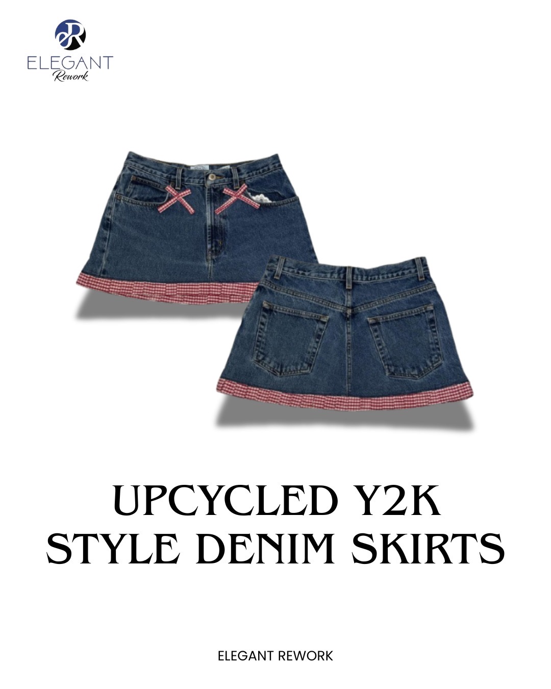 UPCYCLED Y2K Style Denim Skirts - EVR0186