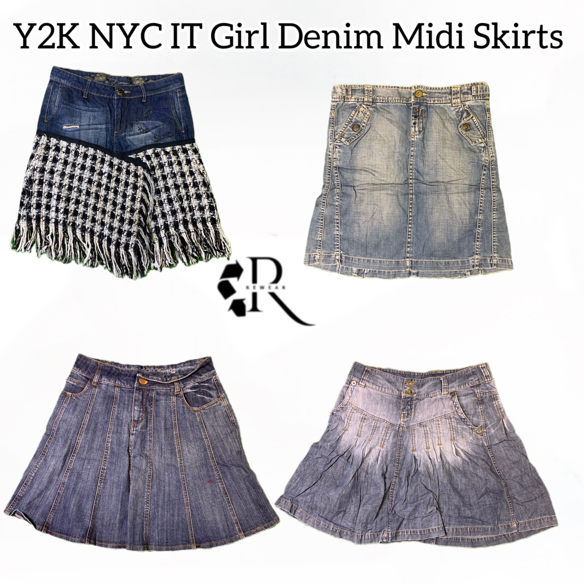 Y2K NIC IT Girl Denim Midi Skirts Rw-1636