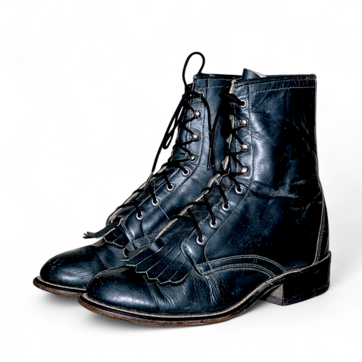 SA452 Vintage Roper Cowboy Lace Up Boots