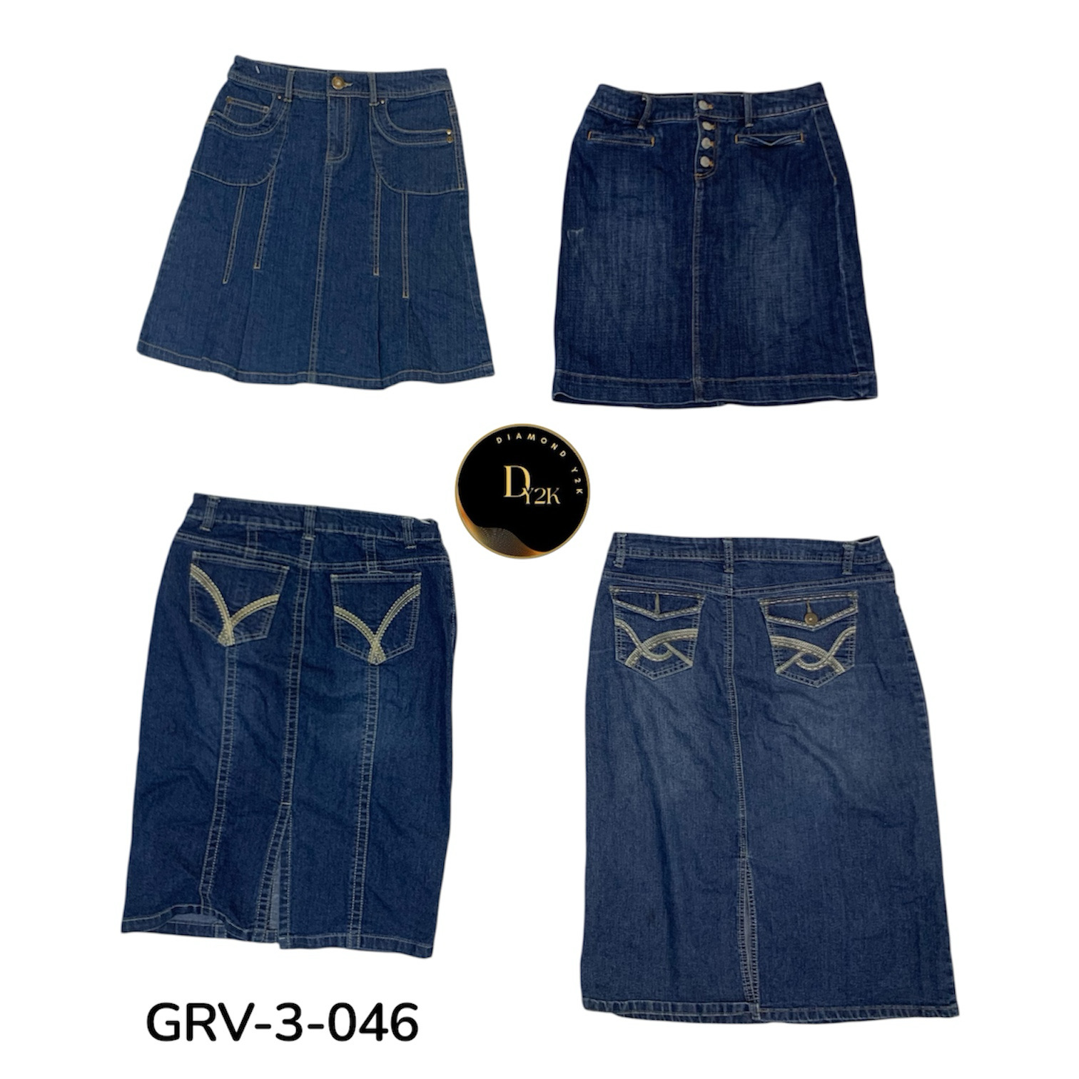 Y2K Blue Denim Long Skirt – Vintage Fashion Essent..