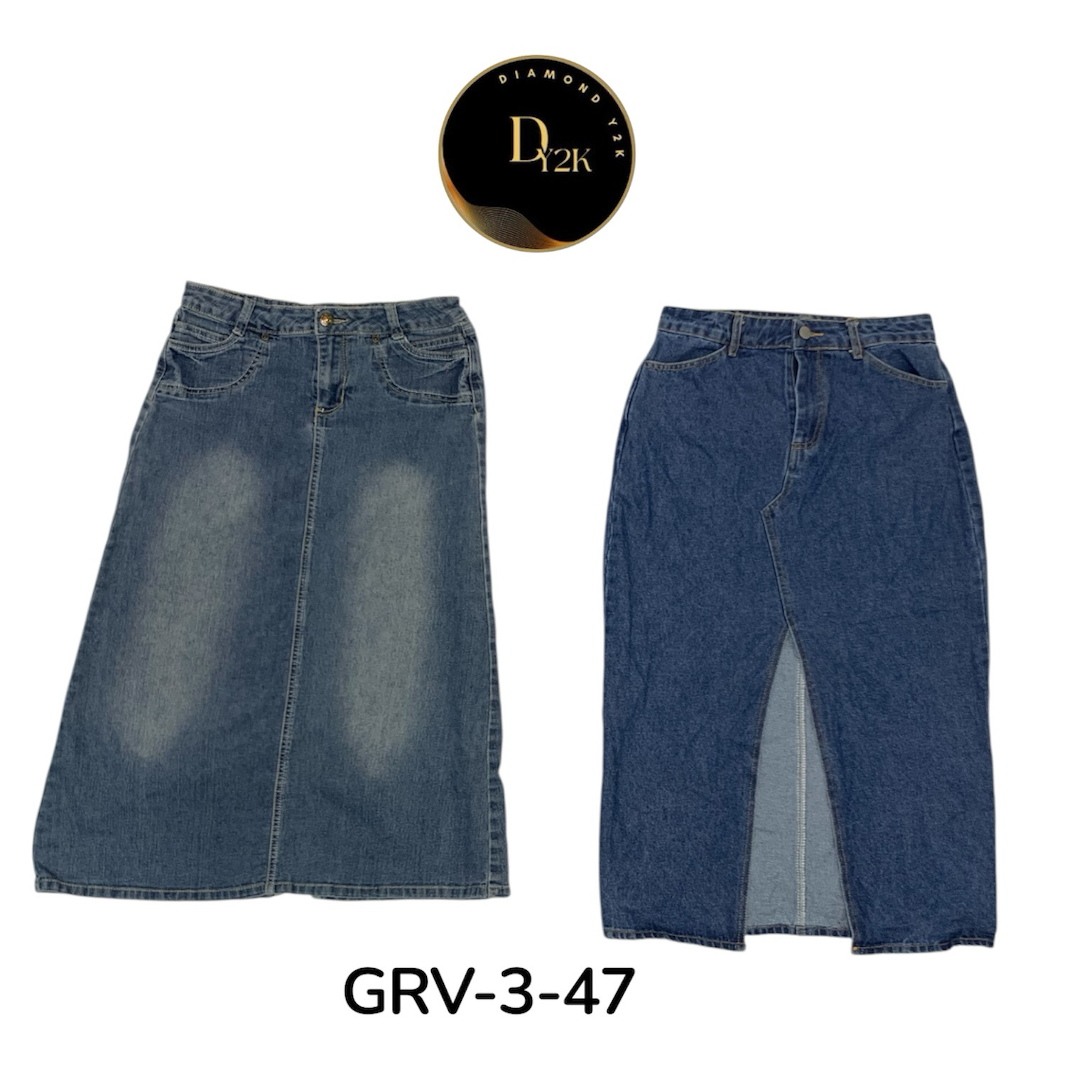 Y2K Blue Denim Long Skirt – Vintage Fashion Essent..