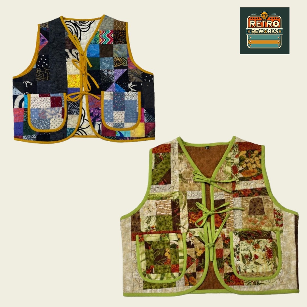 Upcycled Front Tie Quilt Gilets