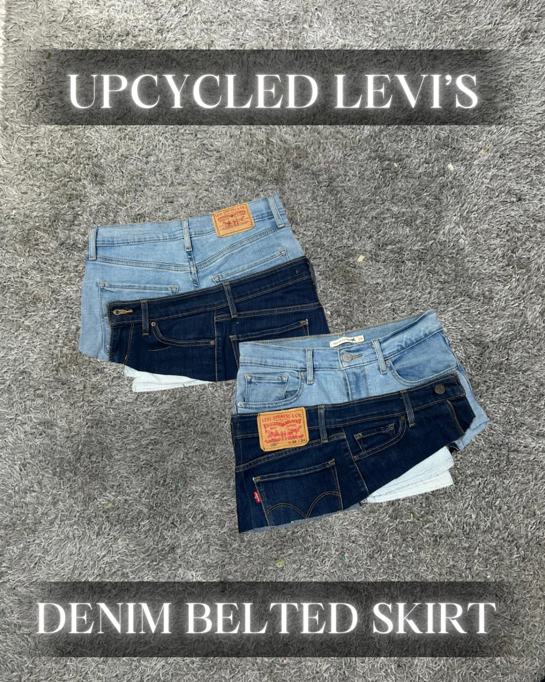 Upcycled Levi's Denim Belted Skirt