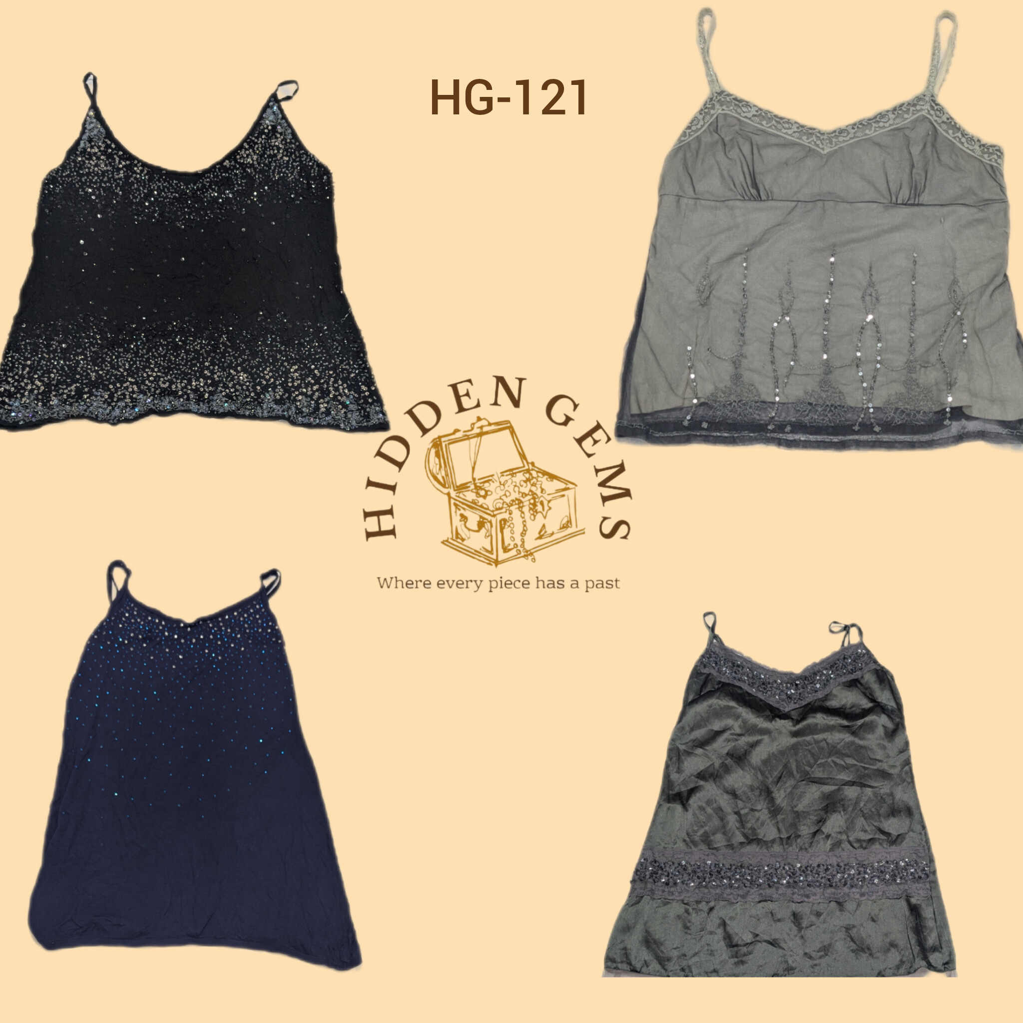 Y2K Unique Beaded Cami tops