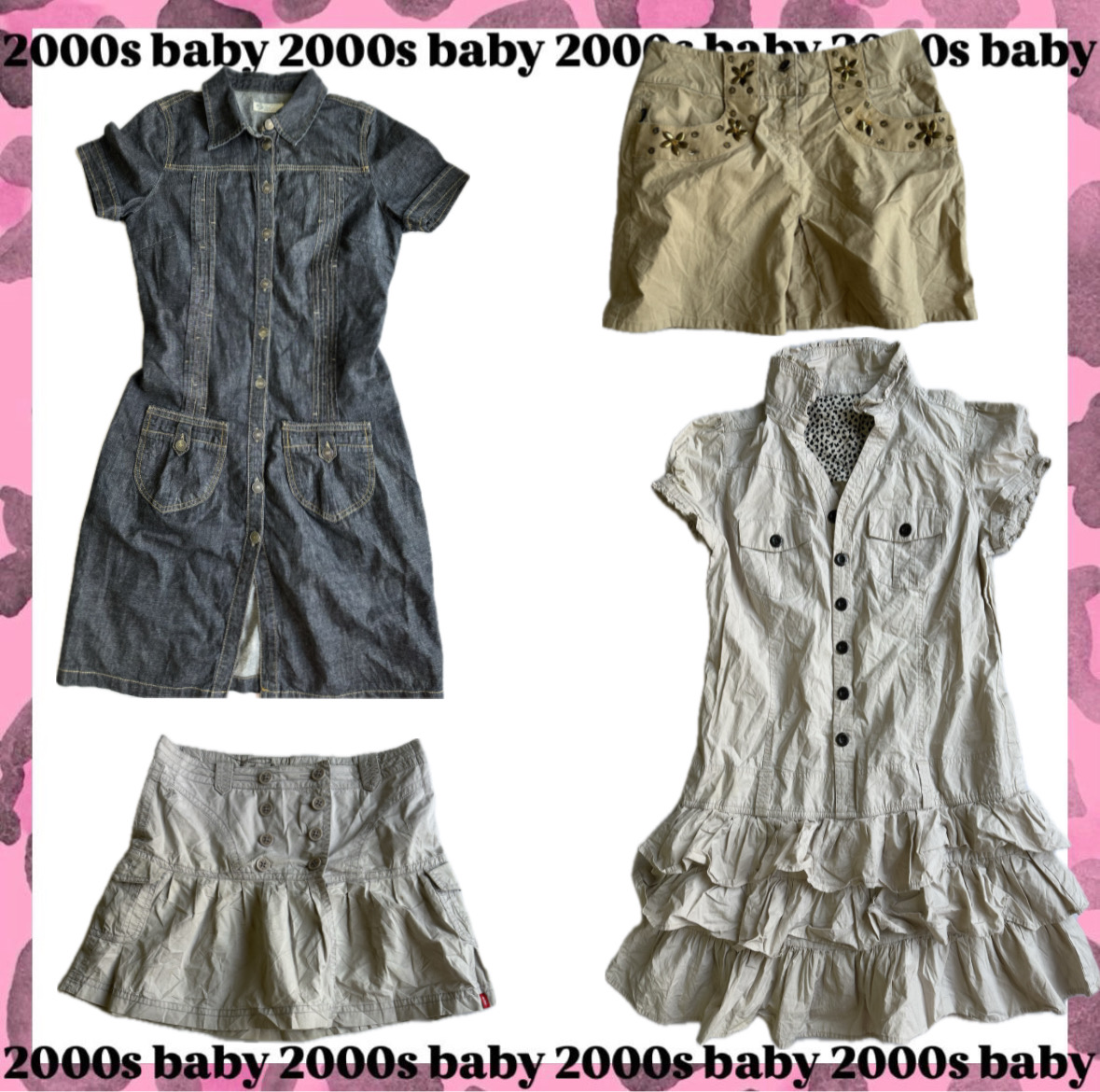 Coquette 2000s Mix:denim skirts & dress-106