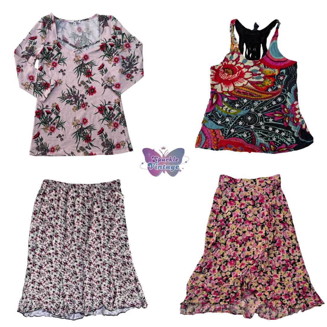 Y2K Soft‑Grunge Blossoms Tops - Skirts & Dresses M..