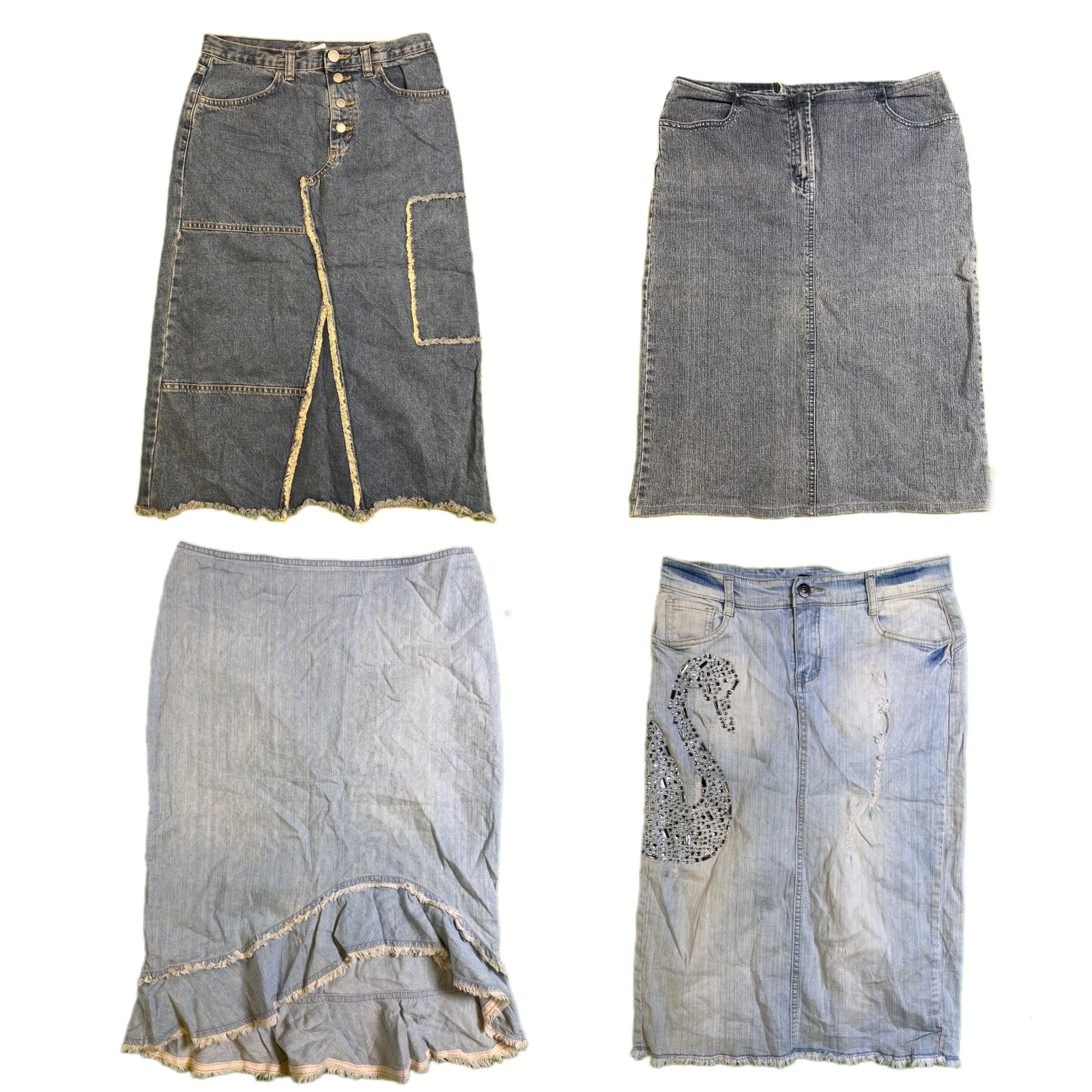 Y2K Unique Denim Maxi Skirts RE-2846