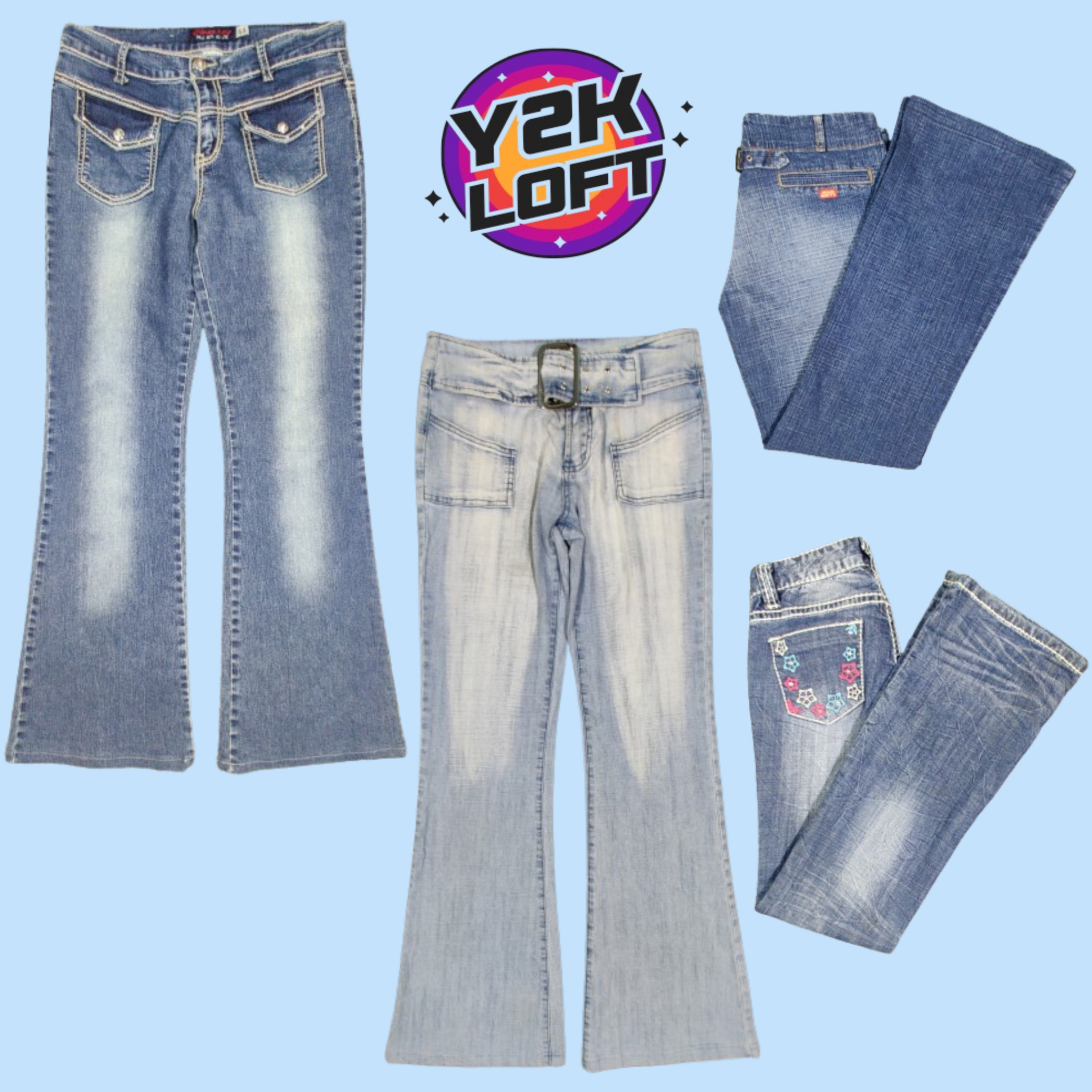 Y2K Bestseller Denim Flared Jeans (FB-023)