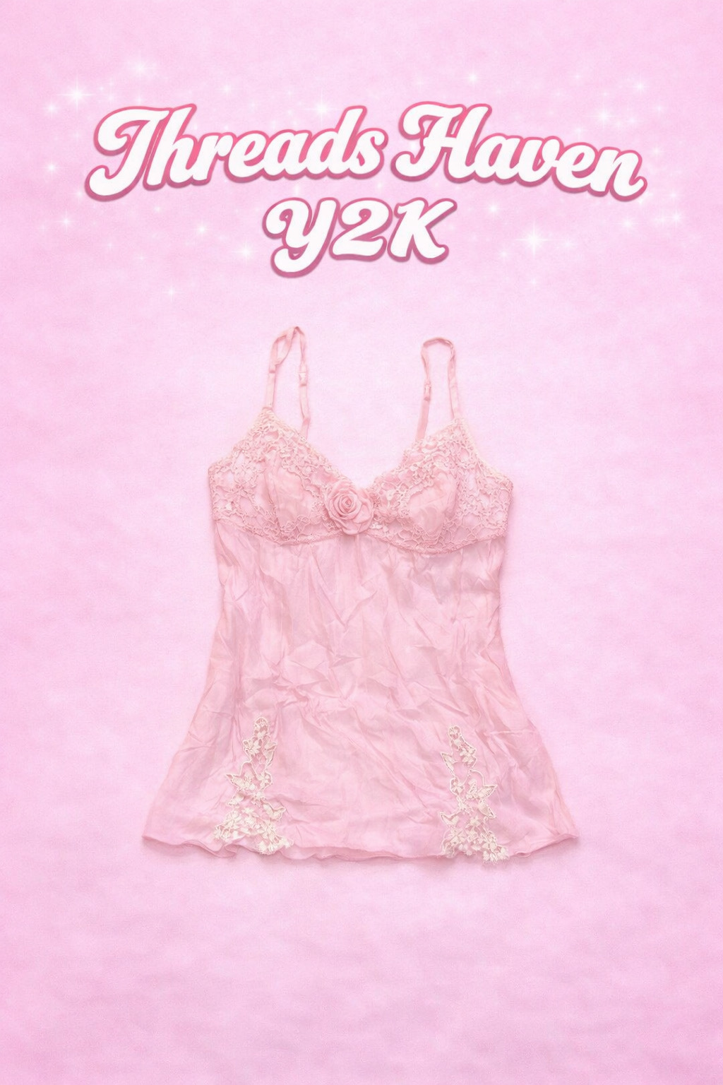 TH # 56 beautiful Y2K silk camisole top Retro Y2K ..