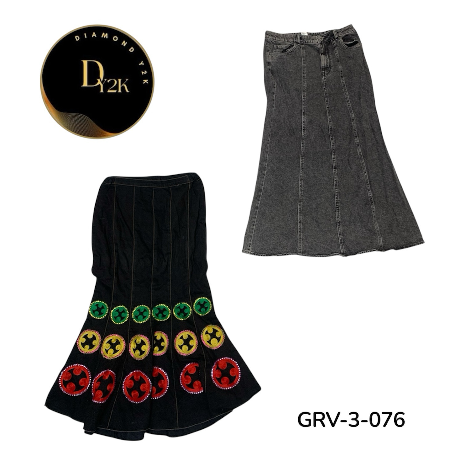 Jupe longue en denim Y2K – Jupe midi rétro vintage..