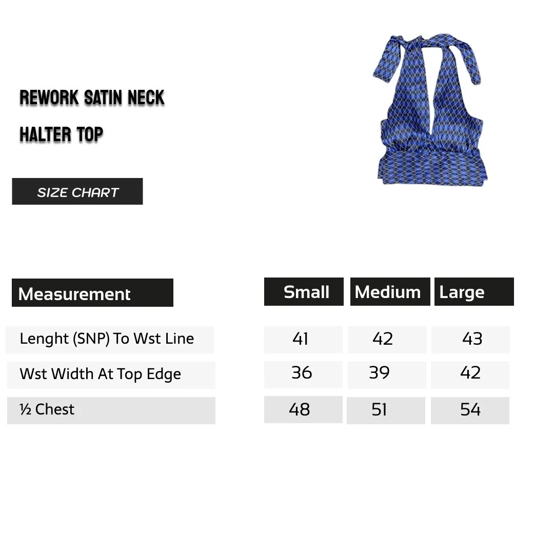 Upcycled SATIN NECK Halter Top